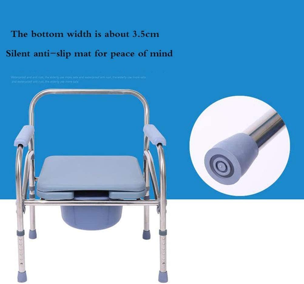 Portable Bedside Commode Chair, Non Slip, Adjustable Height, Extra Wide with Bucket Splash Guard N77266