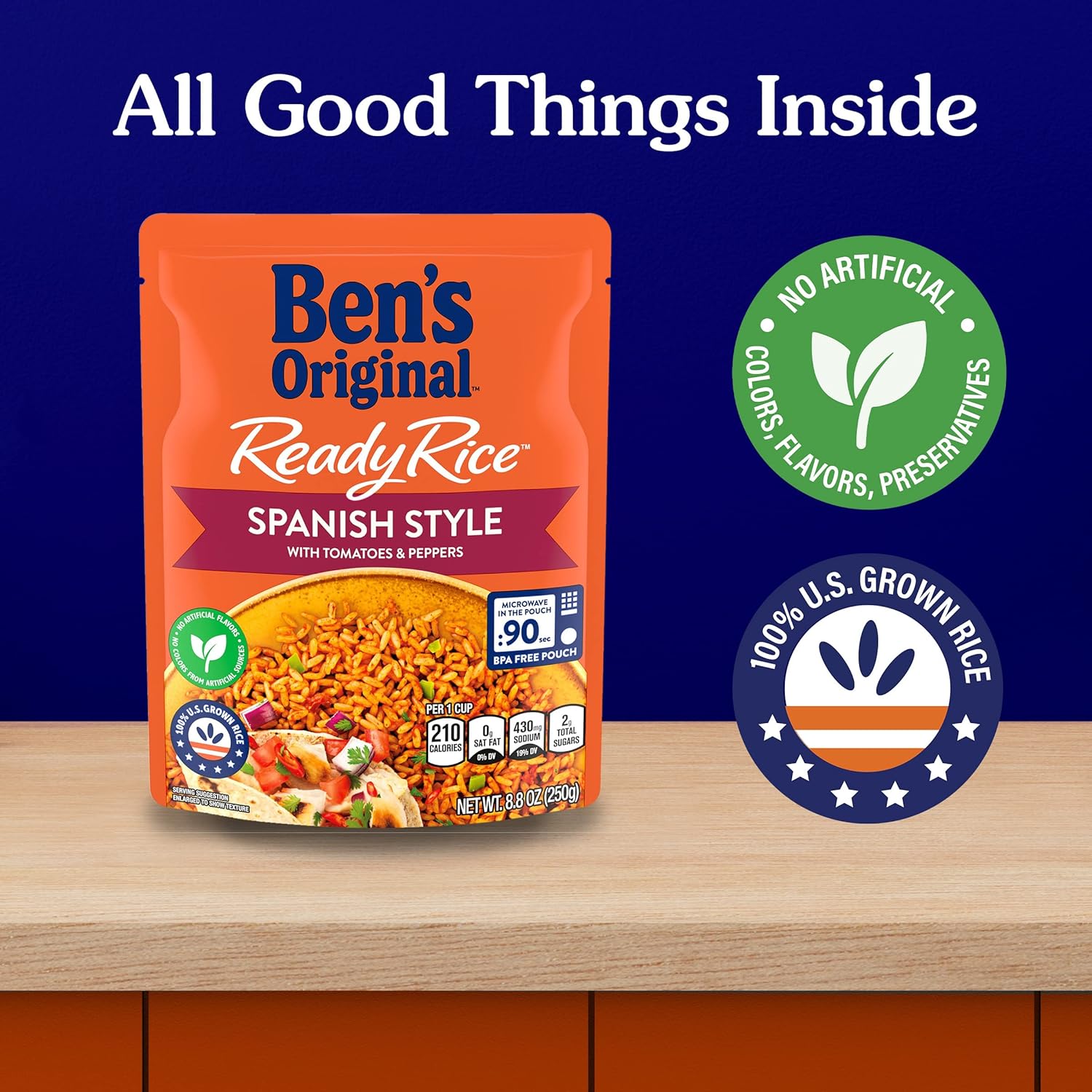 Spanish Style Rice, 8.8 oz, 6 Pack S798