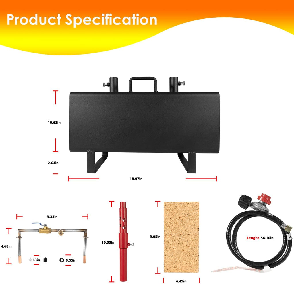 Propane Gas Forge Portable Double Burner Blacksmithing Forge C205000