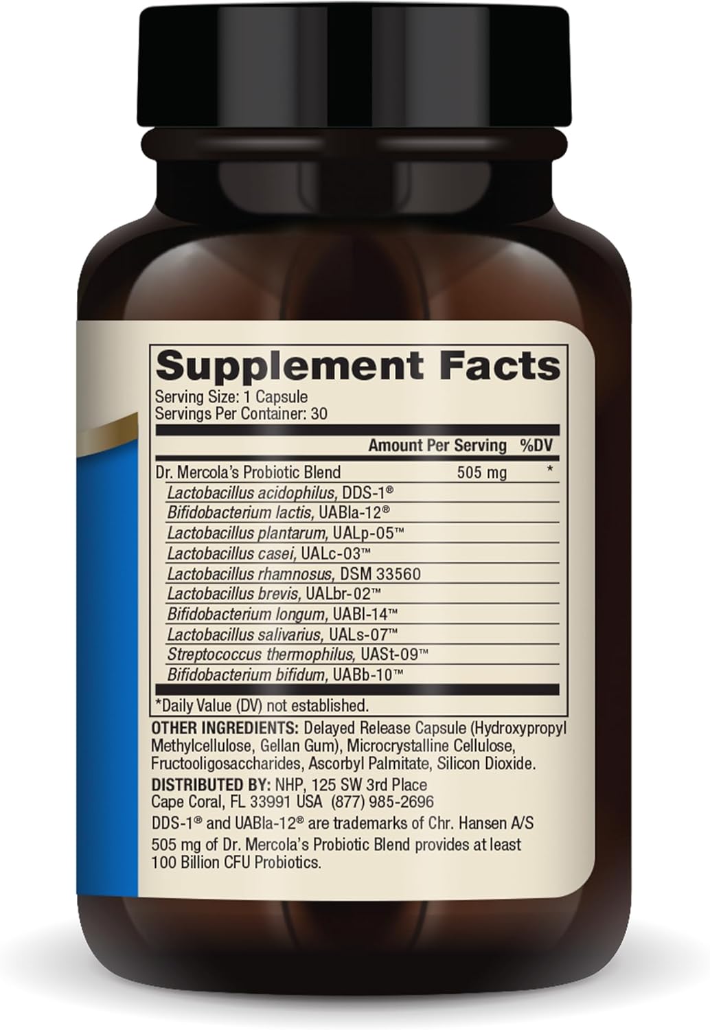 Probiotics 100 Billion CFU, 30 Capsules, Digestive & Immune Support F381791