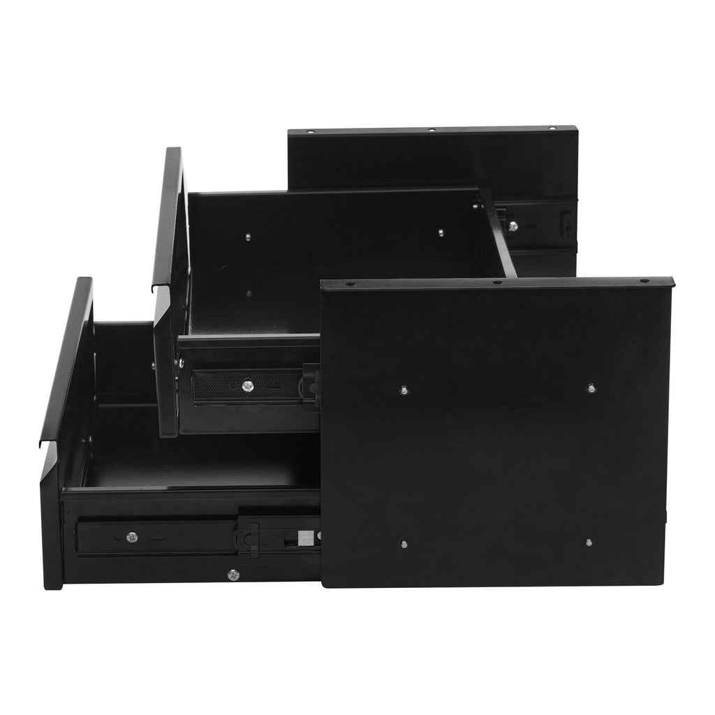 Under Desk Sliding Drawer Organizer, Black Steel Pull-Out Storage Tray F149