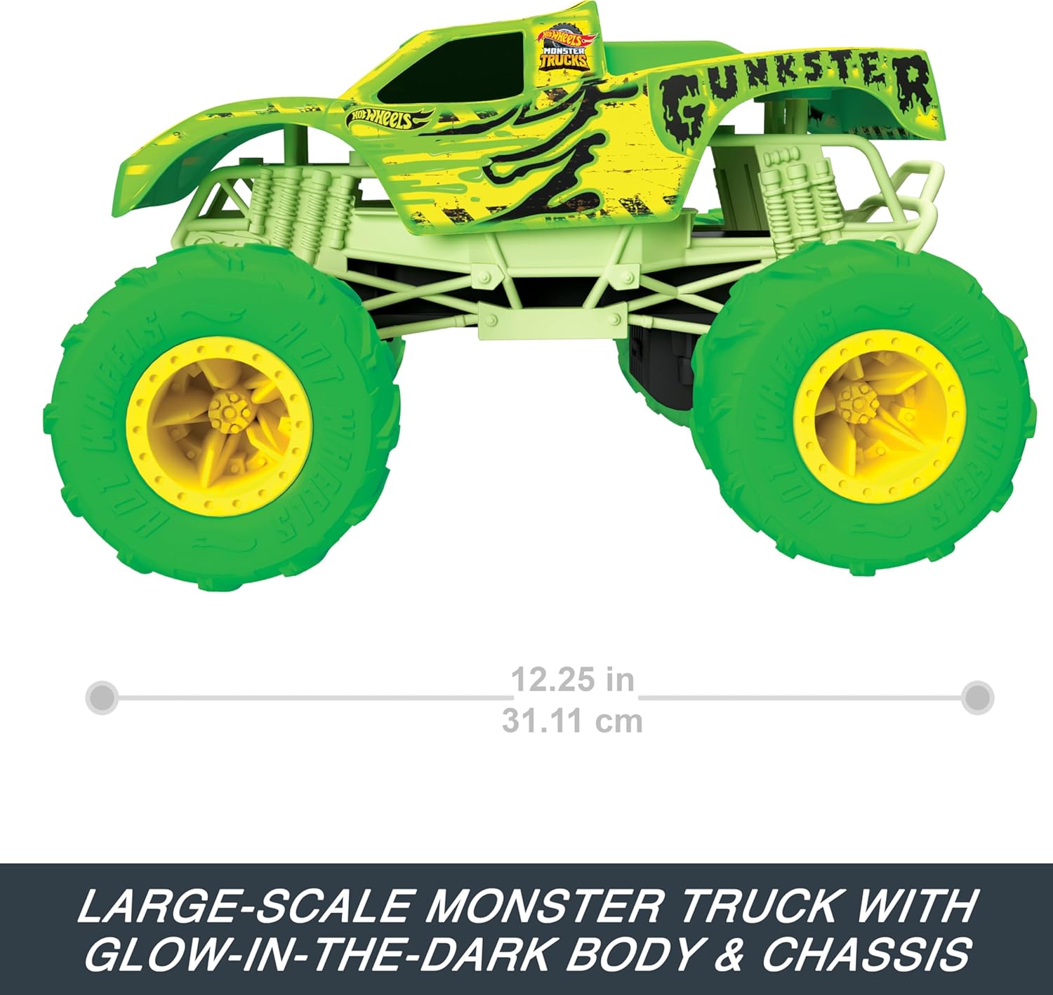 Monster Trucks RC Toy, Remote-Control 1:15 Scale, Glows in The Dark A49026