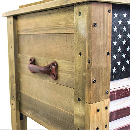 Outdoor Beverage Cooler with Folding Side Tables, 87 Quart U937