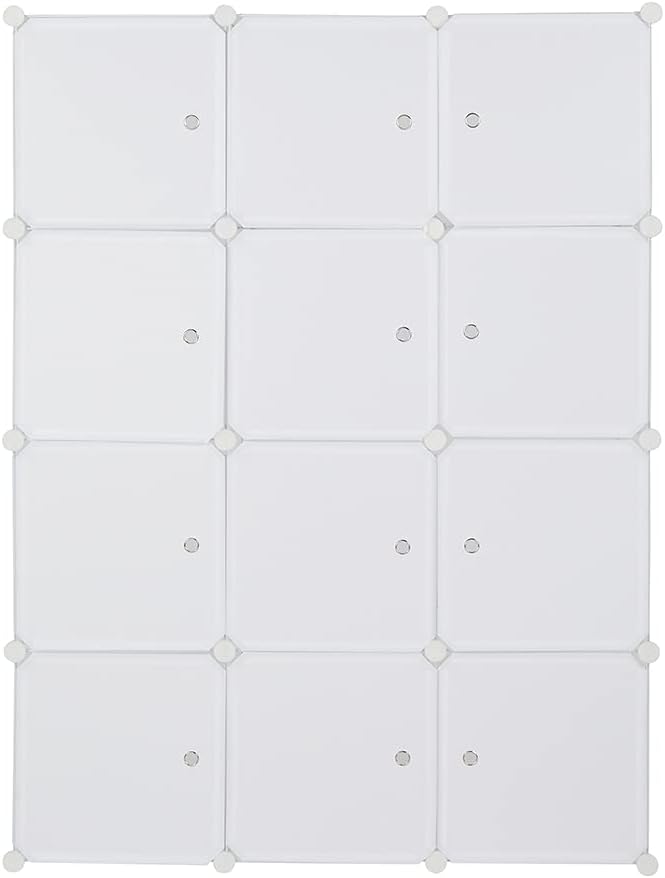 Cube Storage Organizer with Hanging Rod, Stackable Modular Shelves L61732