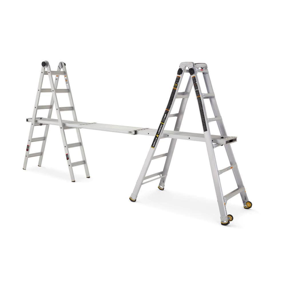 26 ft. Aluminum Multi-Position Ladder with Wheels, 375 lb. Load Capacity Z1942