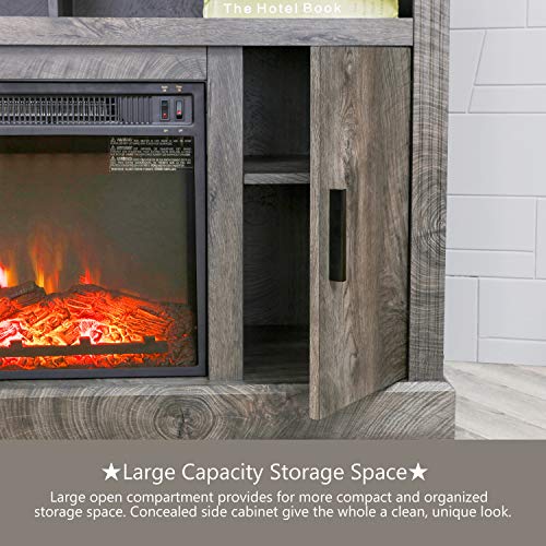 Corner Electric Fireplace TV Stand for TVs up to 42" Wide, Rustic Y278