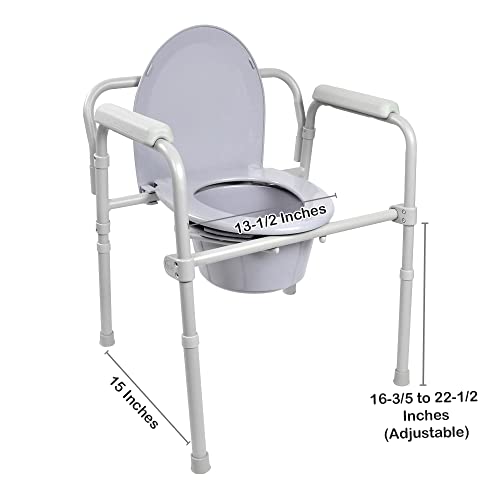 Folding Commode Chair with Bucket, 350 lbs Capacity M430