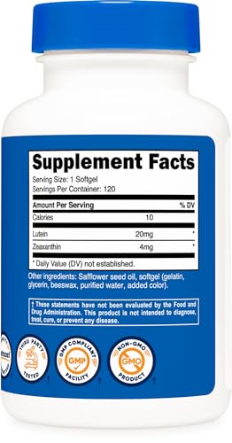 Zeaxanthin with Lutein 20mg, 120 Softgels N36972