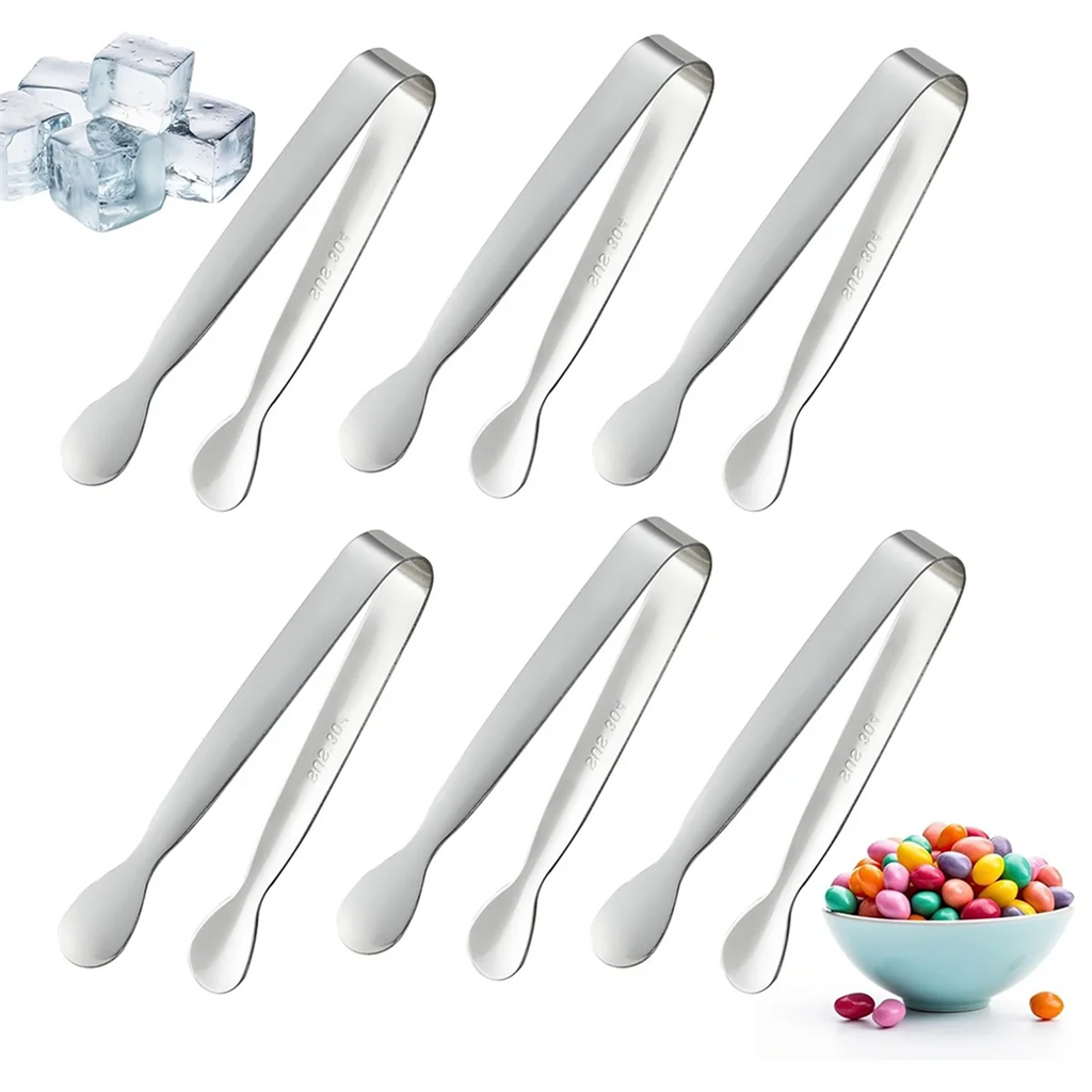 Mini Stainless Steel Serving Tongs, 4.25 Inch, Set of 6 M948