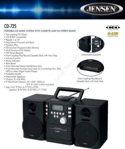 Portable CD Player with Cassette and FM Stereo N3157
