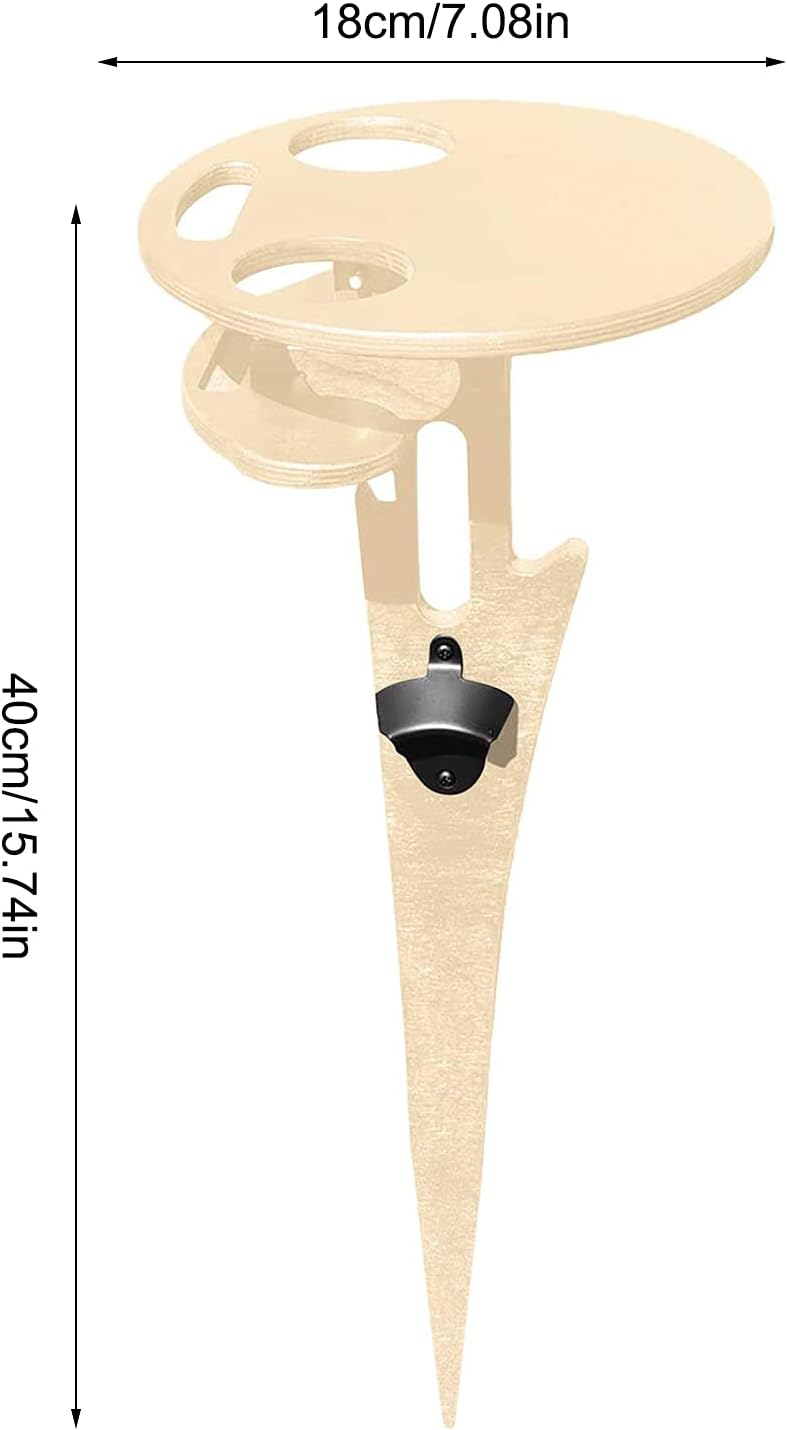 Folding Two-Layer Wooden Wine Table for Outdoor Picnic Camping H138