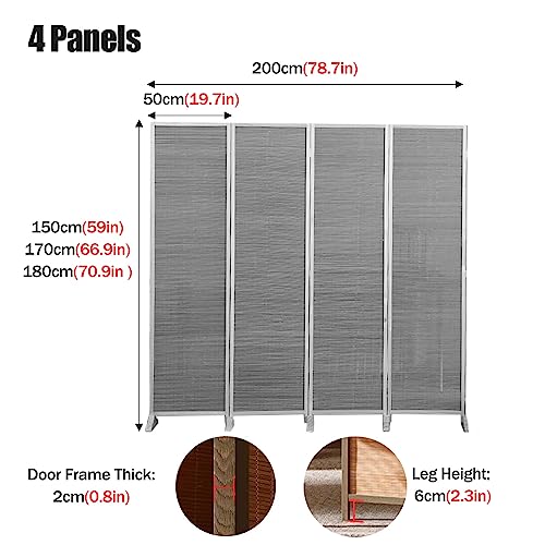 Room Divider 4 Panel Folding Screen Freestanding Partition Q769396