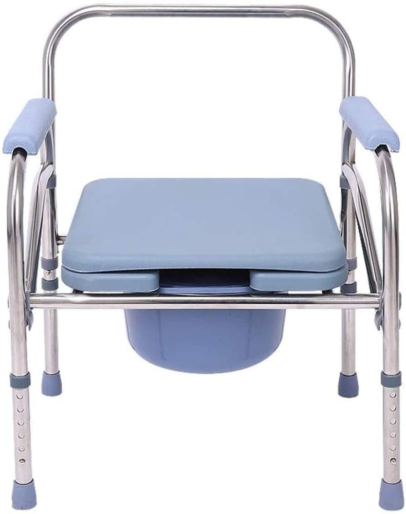 Portable Bedside Commode Chair, Non Slip, Adjustable Height, Extra Wide with Bucket Splash Guard N77266