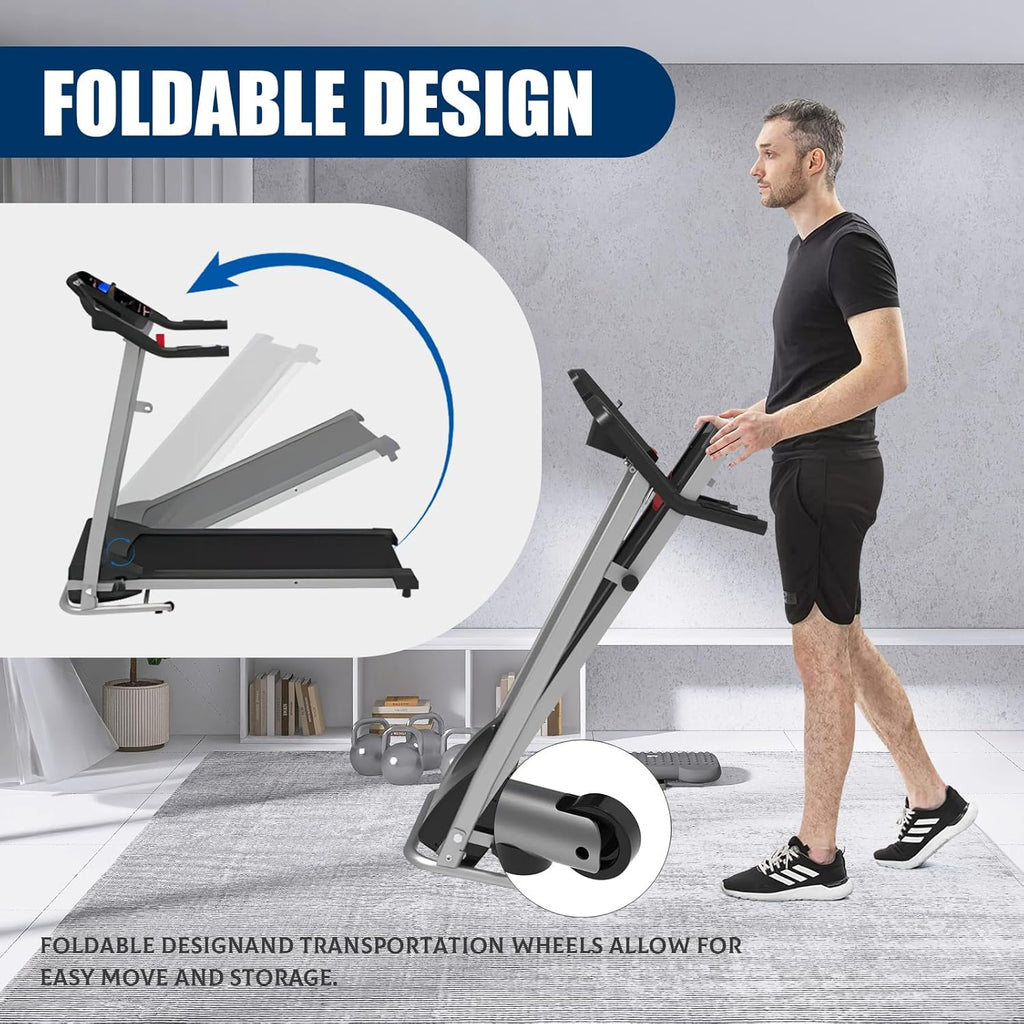 Folding Treadmill for Home Gym, Motorized Running Machine with Cup Holder Z279