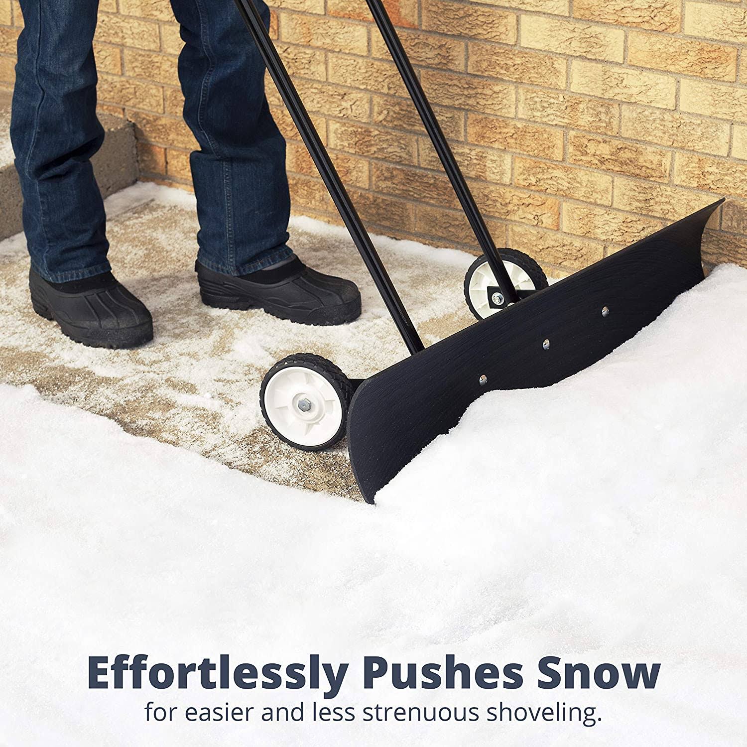 Heavy Duty Bi-Directional Wheeled Snow Pusher, 36-Inch E456