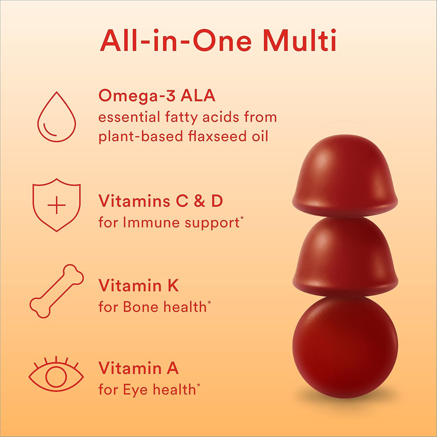 Sugar Free Kids Multivitamin Gummies with Omega 3, Vitamin D3, C and Fiber J142014