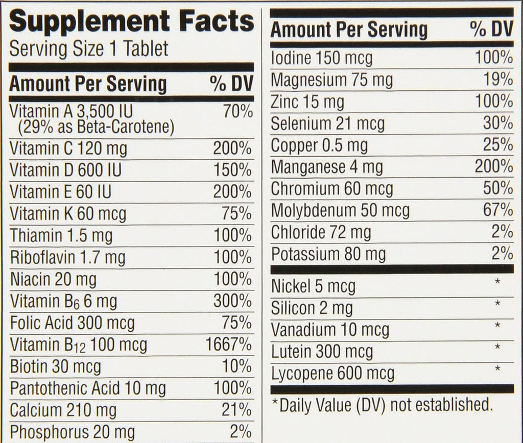 Multivitamin & Multimineral Supplement Tablets, 400 Count X396199