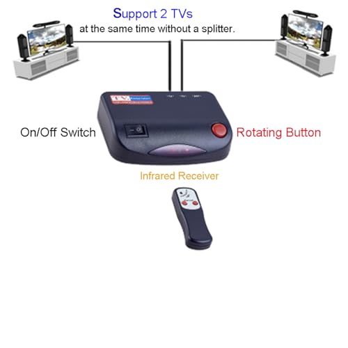 Outdoor TV Antenna, 360° Rotation, Supports 2 TVs P860760