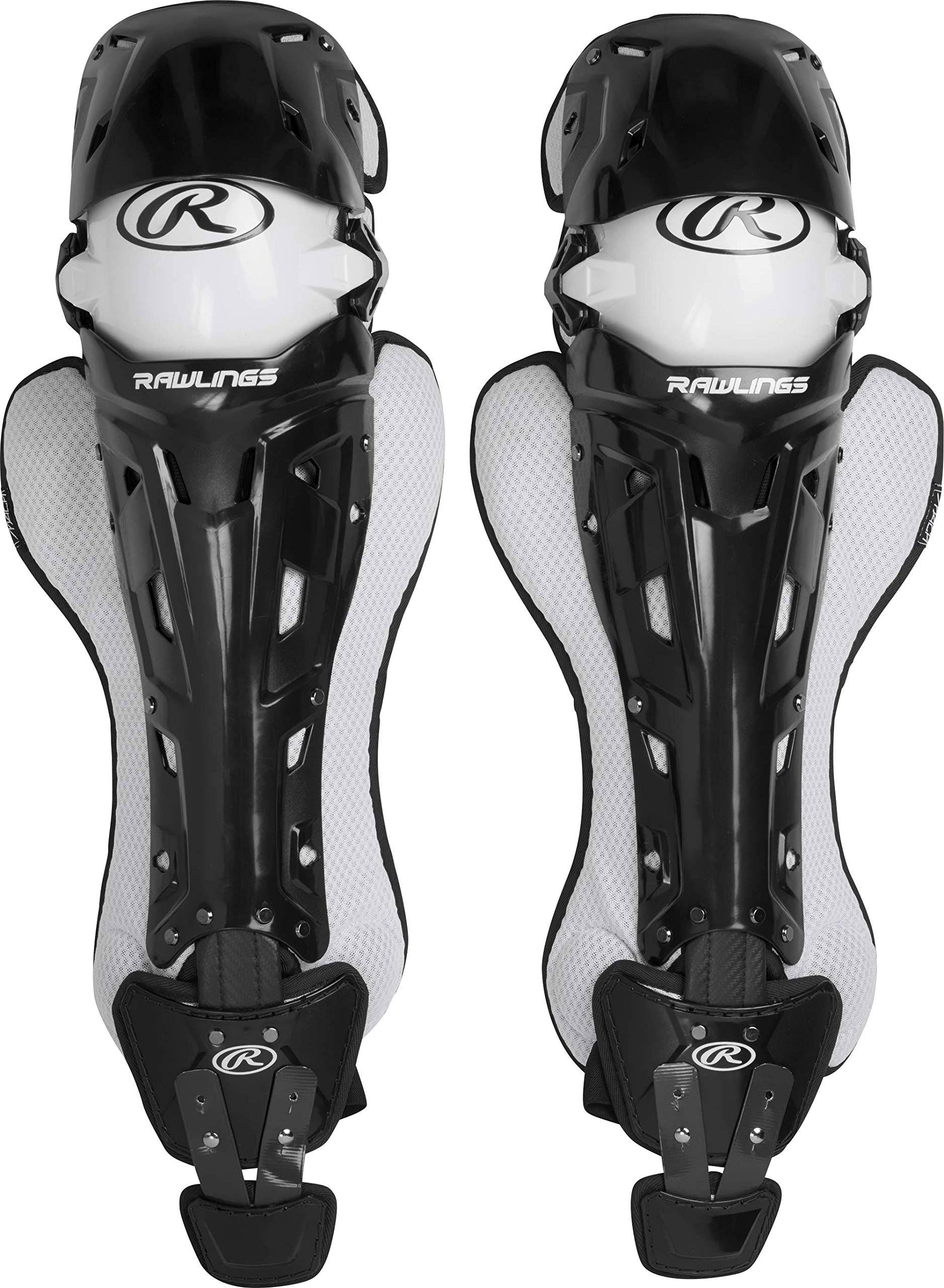 Baseball Catcher's Leg Guards, Black/White Z123