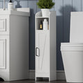 Small Bathroom Storage Cabinet,Bathroom Organizer Floor Corner Cabinet with Door and Adjustable Shelves, Slim Cabinet for Small Spaces, Bathroom, Living Room, Kitchen, Beside Toilet Storage, White