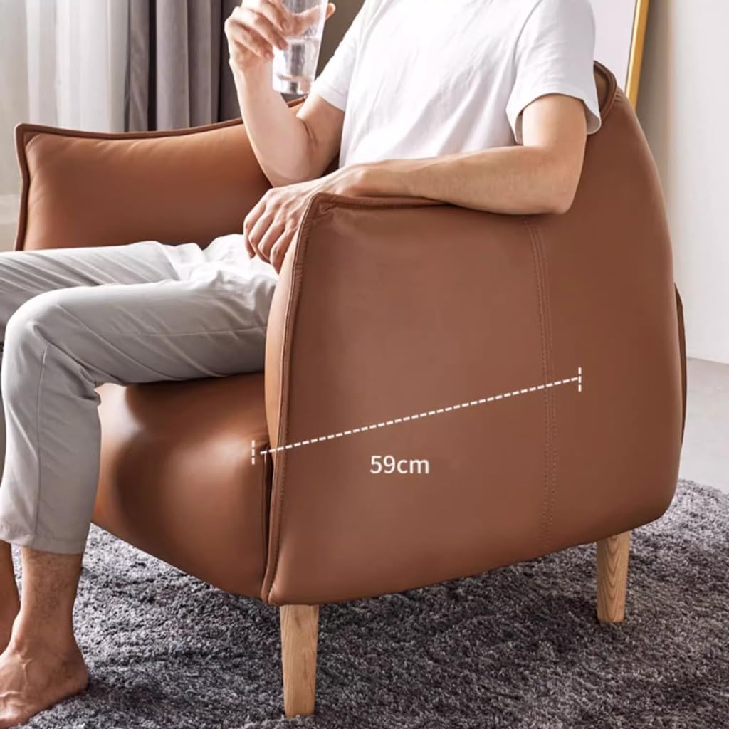Leather Sofa for Living Room Modern Minimalist Solid Wood J593625