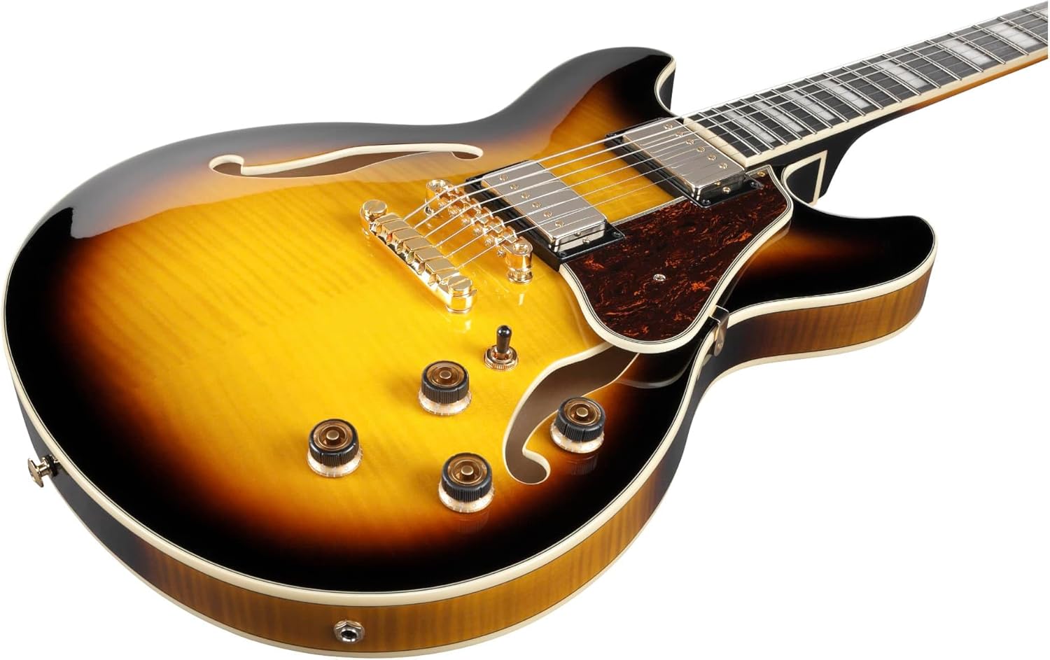 Semi-Hollow Electric Guitar Antique Yellow Sunburst E628