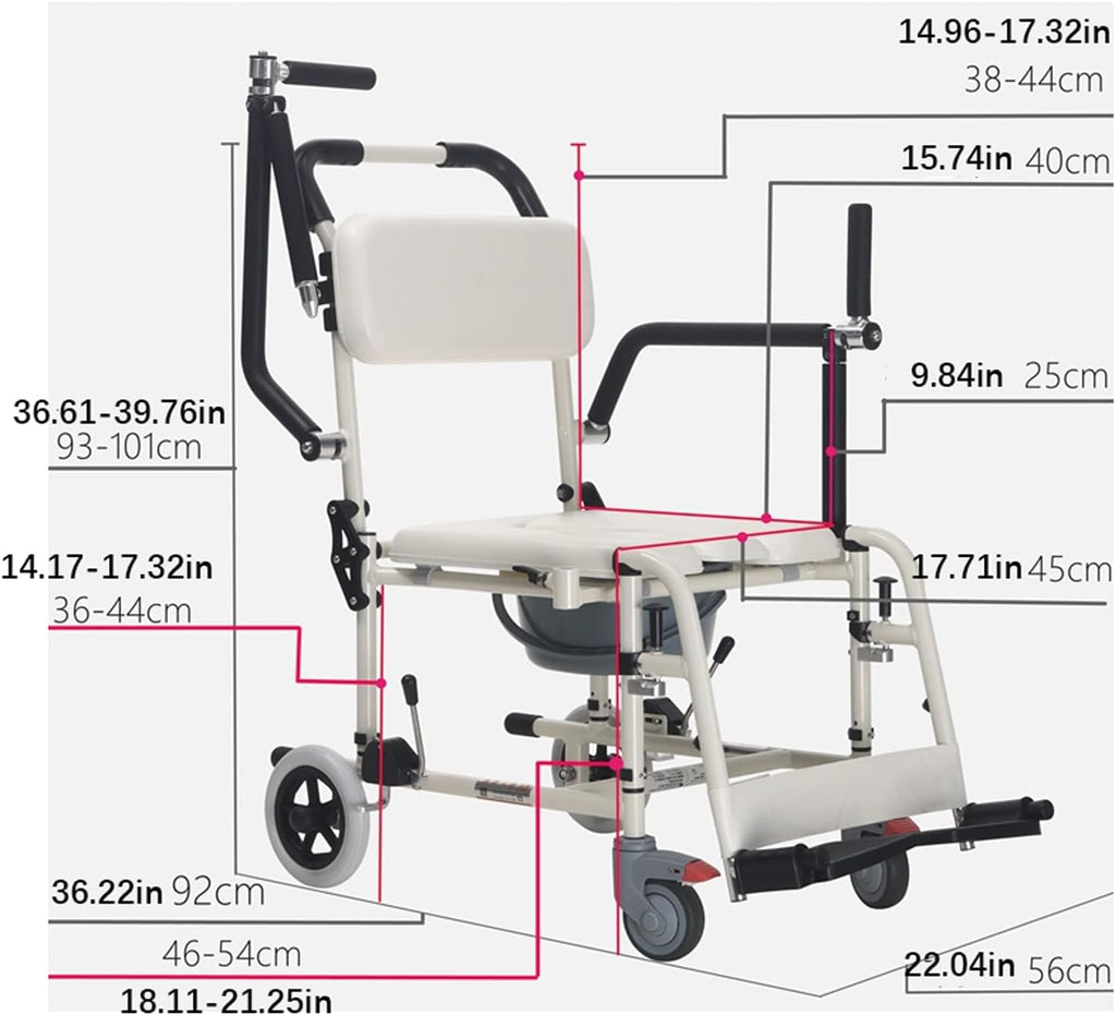 Bedside Toilet, Rolling Shower Wheelchair, Patient Transfer Chair Z90632