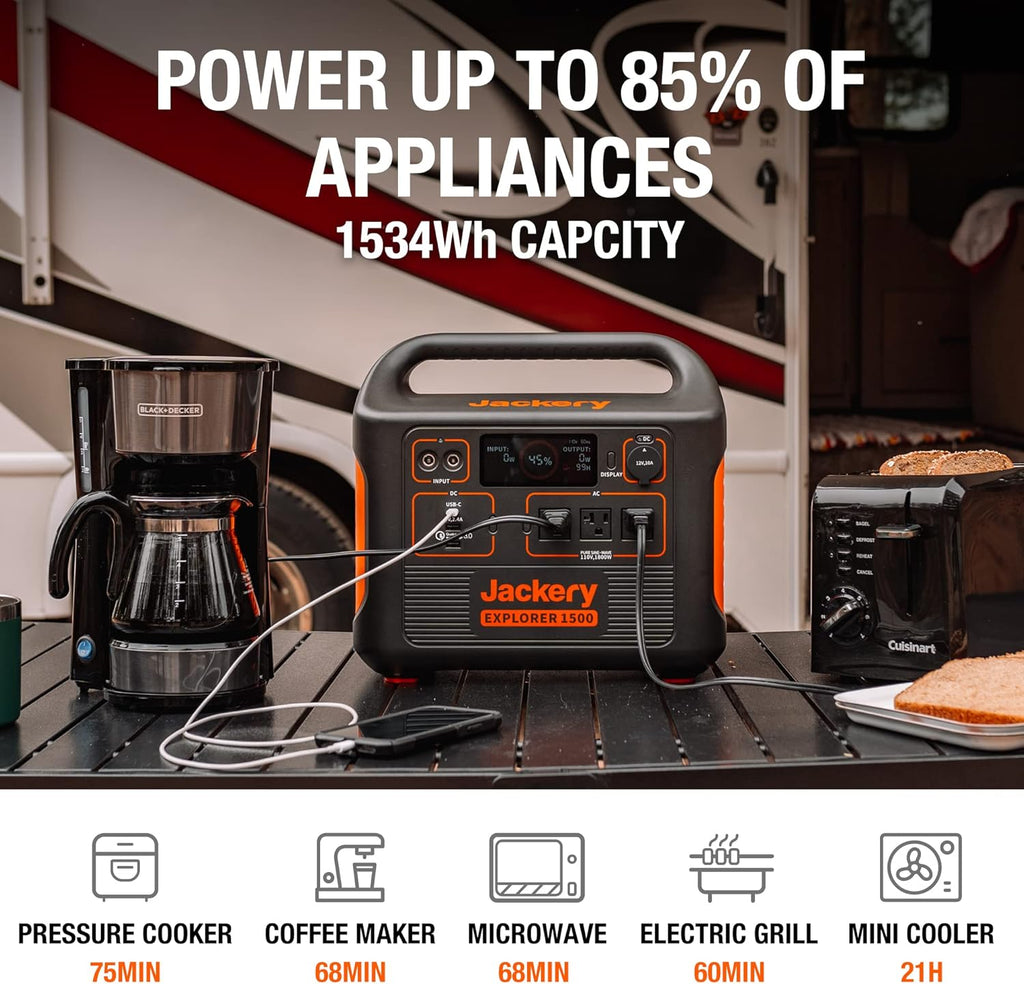 Portable Power Station 1534Wh, 1800W AC Outlets for Camping RV C132