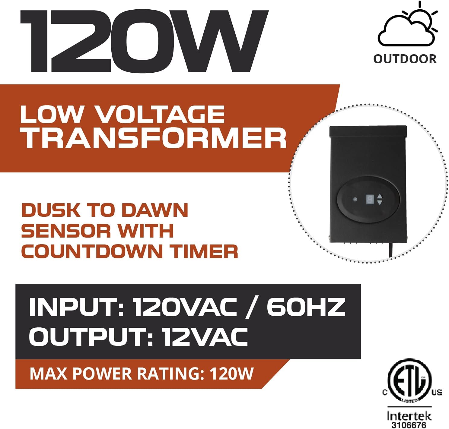 200W Low Voltage Landscape Lighting Transformer with Timer P268996
