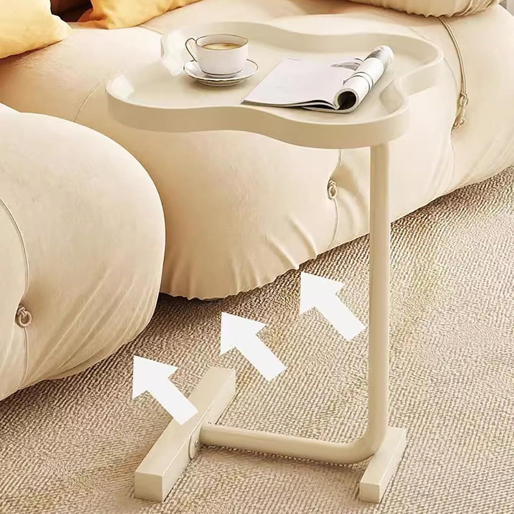C Shaped Side Table, Modern Narrow Round End Table with Curved Desktop H98770