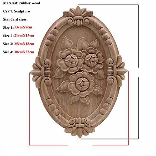 Wooden Floral Carved Figurines Wall Decor 10x55cm I458