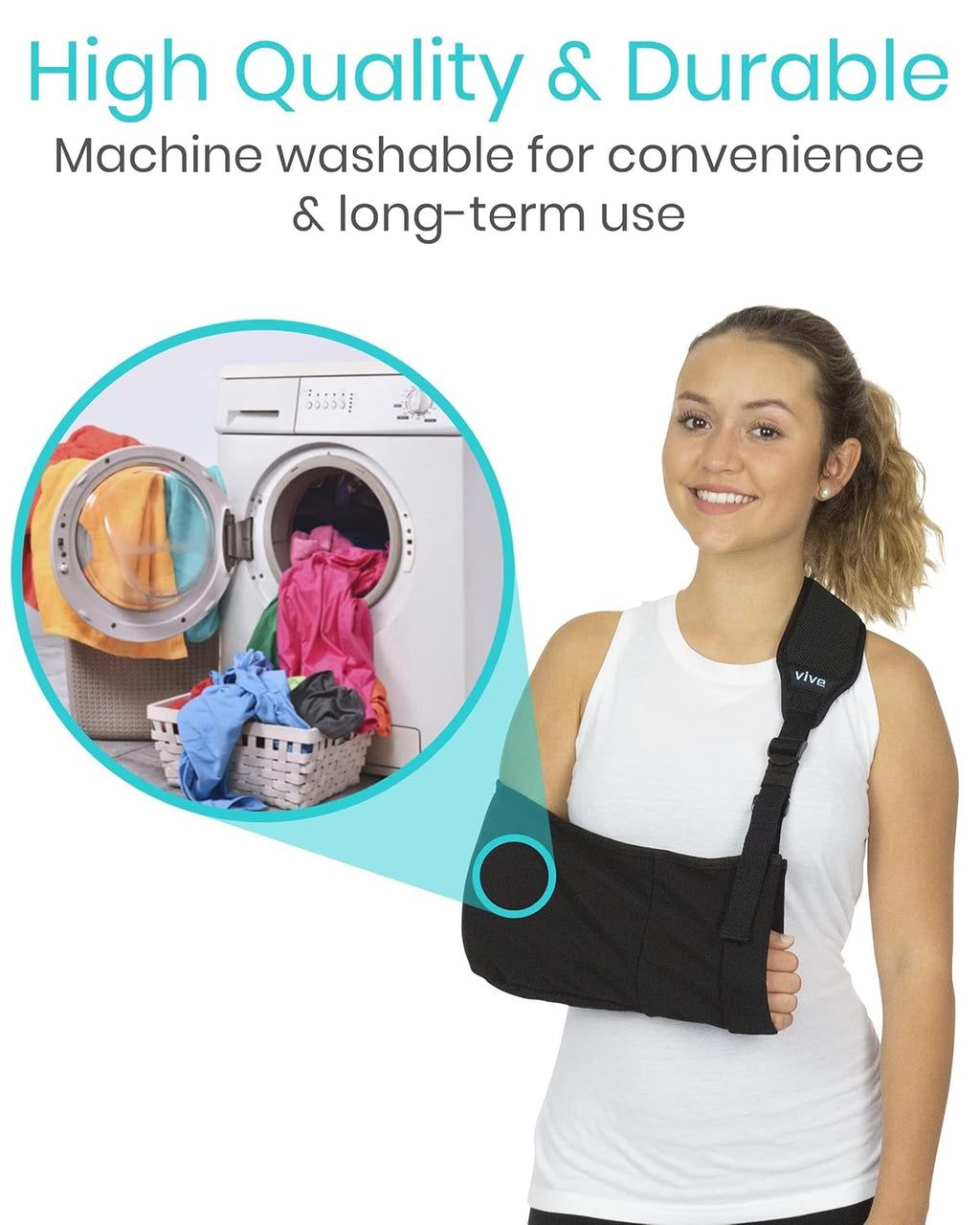 Arm Sling Shoulder Immobilizer for Left or Right Arm, Adjustable Padded Straps W612737