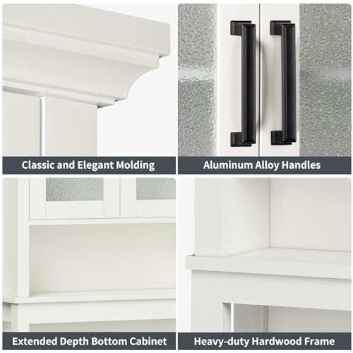 Over the Toilet Storage Cabinet with Glass Doors and Adjustable Shelf, Espresso M15027
