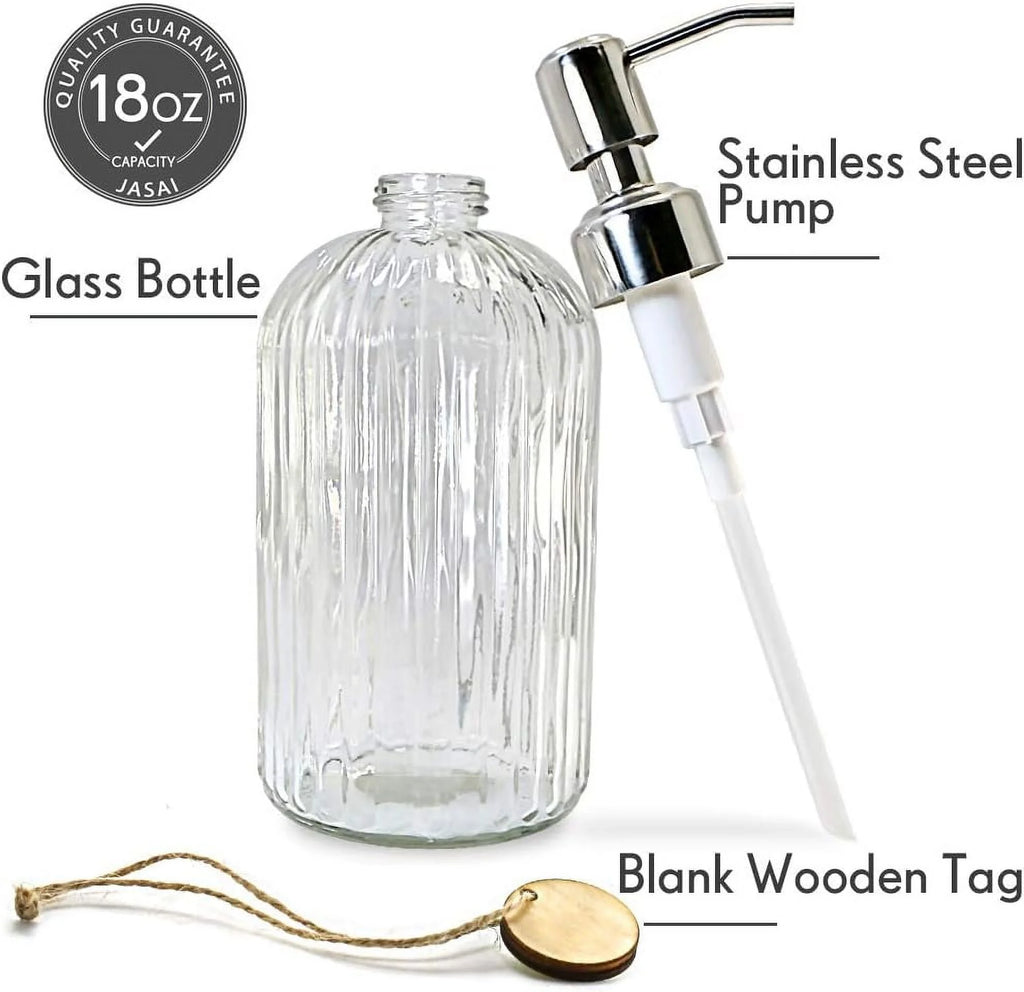 Clear Glass Soap Dispenser with Stainless Steel Pump K5514