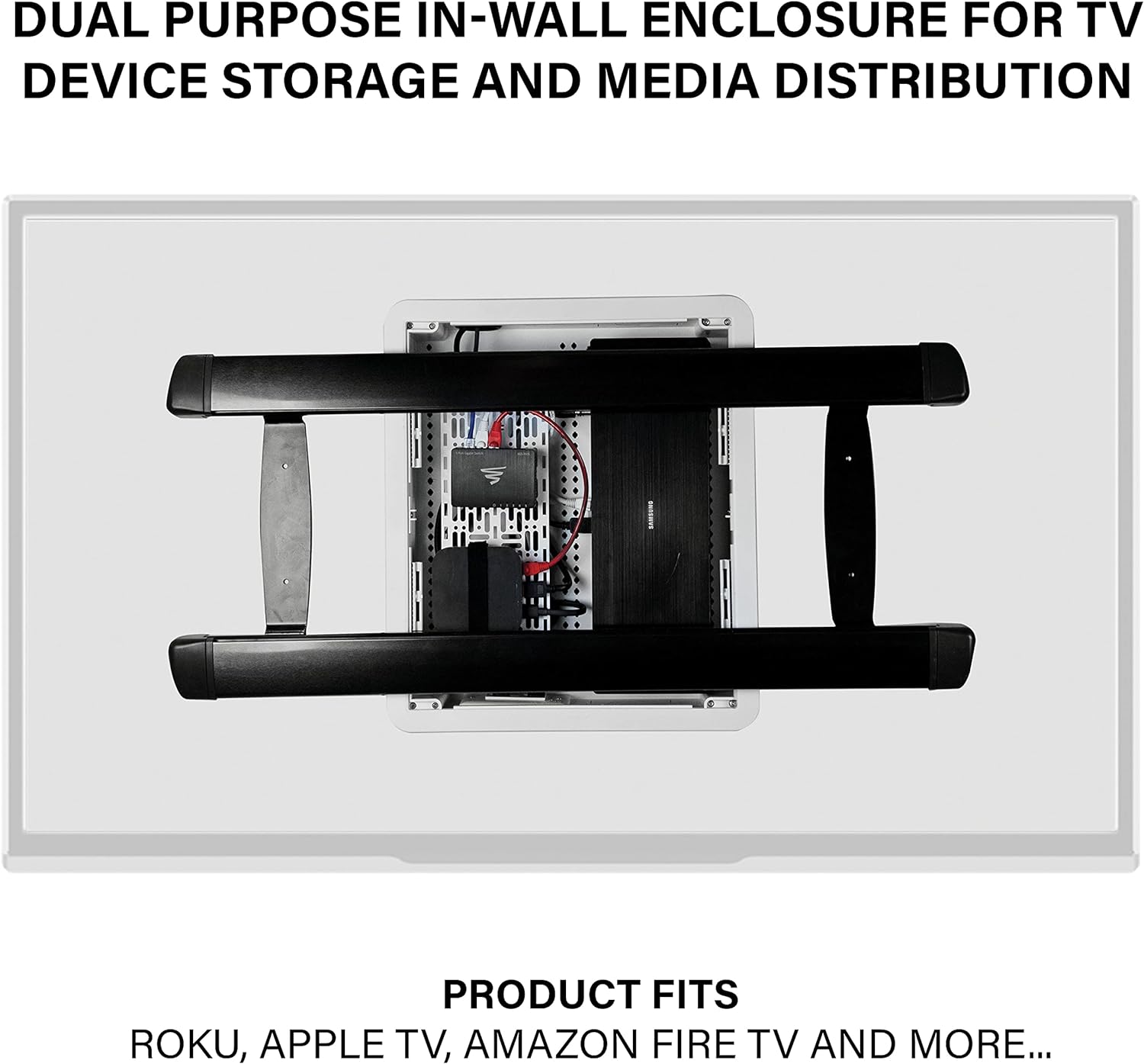 Cable Management Enclosure, 17-Inch Recessed Wall Box, White K143612