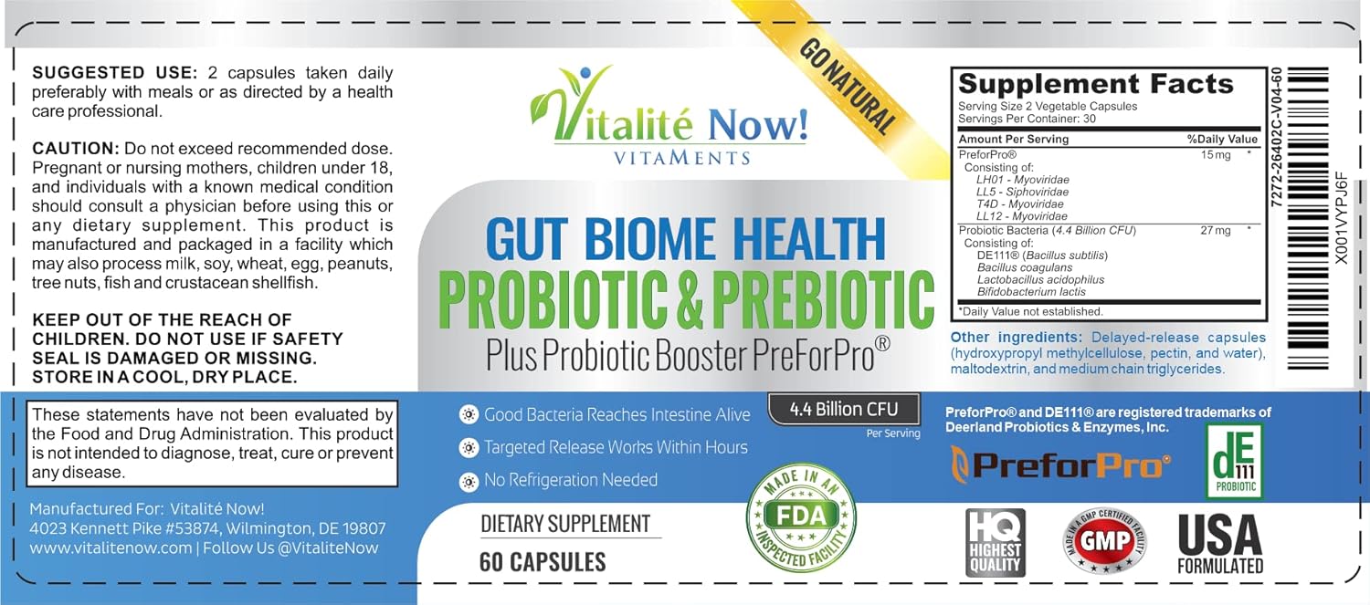 Probiotic & Prebiotic Gut Health Supplement N90539