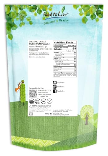 Organic Chaga Mushroom Powder, 1 Pound, Vegan Superfood M788