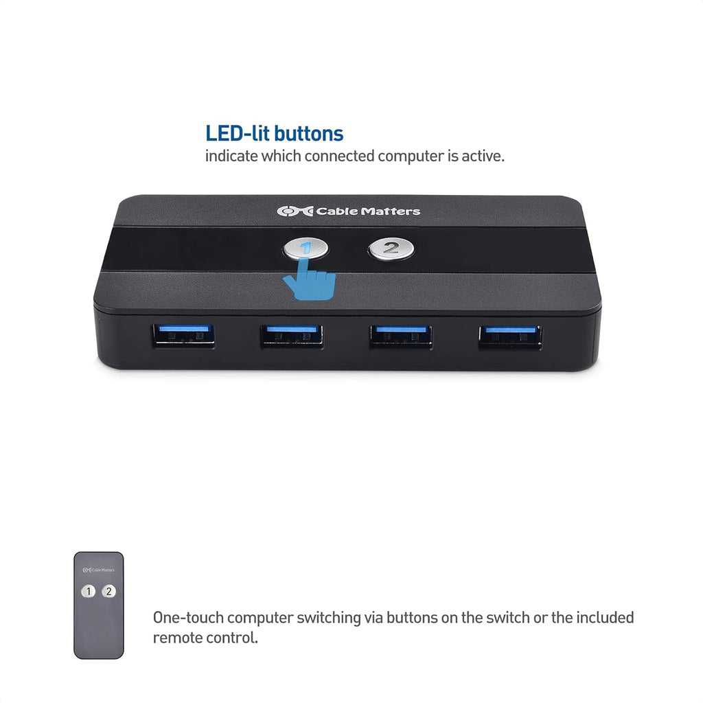 USB C KVM Switch for 2 Computers, 4K 60Hz with HDMI and DisplayPort L60025