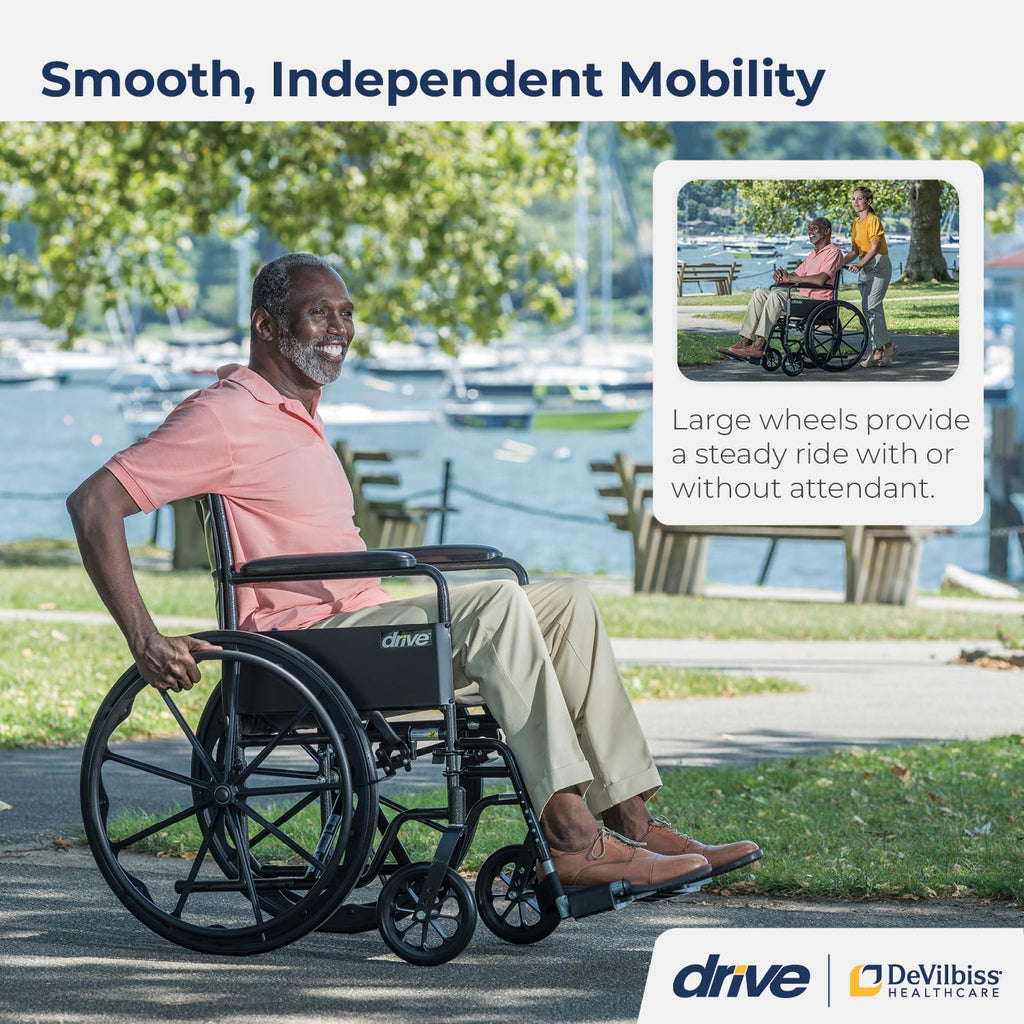 Folding Transport Wheelchair with Full Arms and Removable Footrest T421977