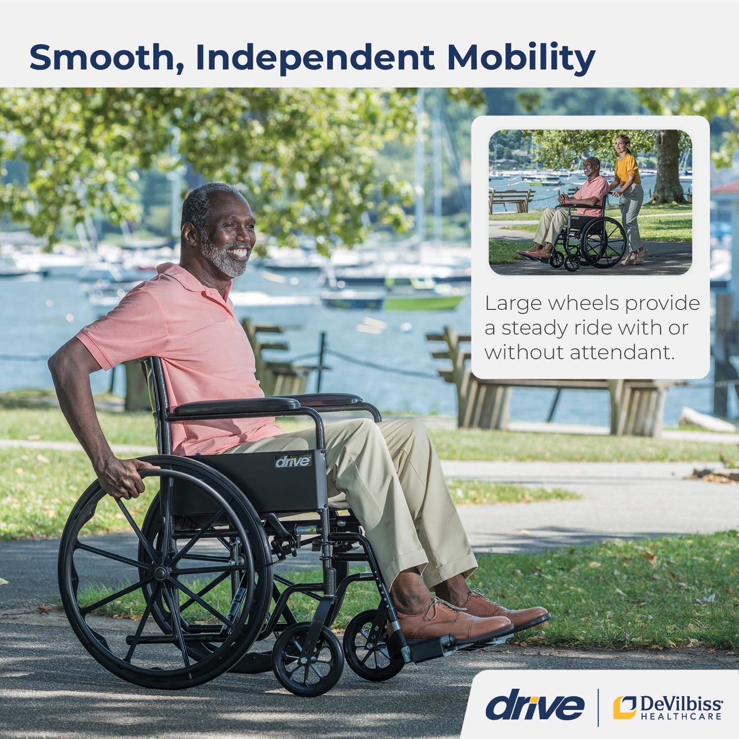 Folding Transport Wheelchair with Full Arms and Removable Footrest T421977