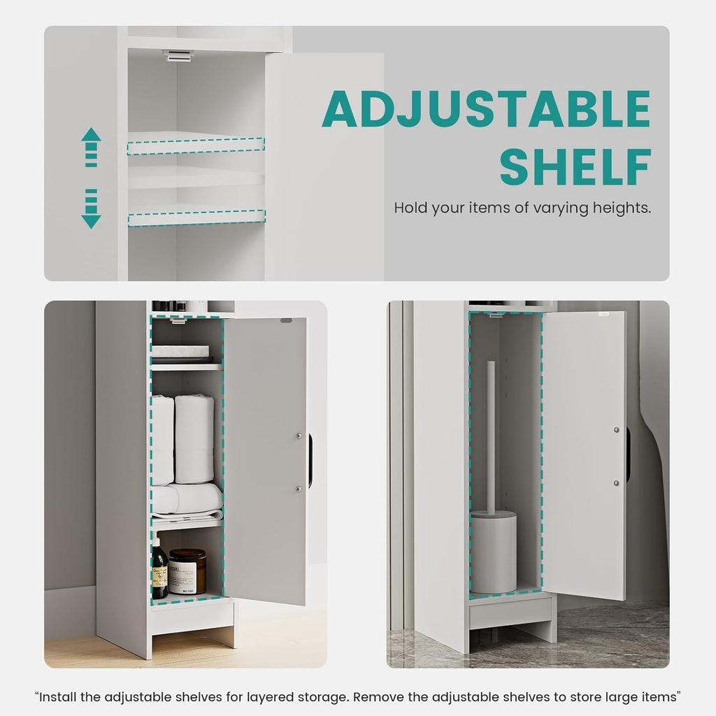 Bathroom Storage Cabinet with Door and Adjustable Shelves L8916