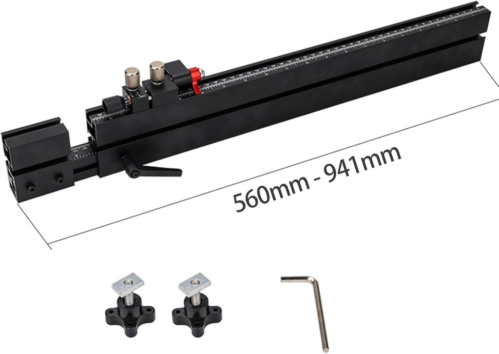 Table Saw Miter Gauge Fence, Telescoping 941mm Double Sided Scale E4982