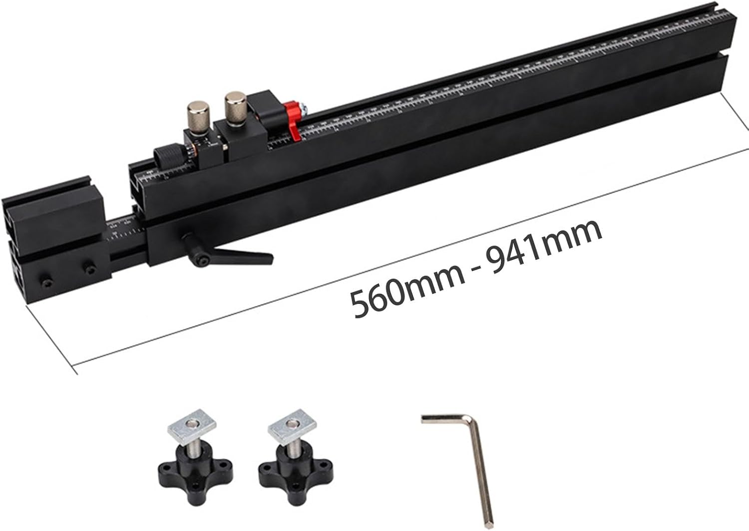 Table Saw Miter Gauge Fence, Telescoping 941mm Double Sided Scale E4982