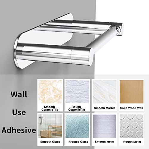 Adhesive Toilet Paper Holder Brushed Nickel, No Drilling J17928