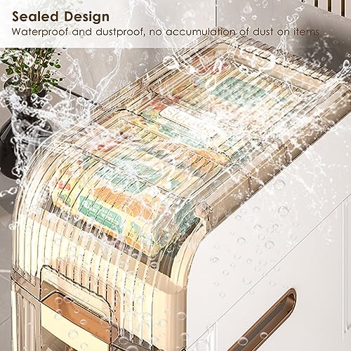 Waterproof Bathroom Storage Cabinet with Wheels and Drawers Q57969