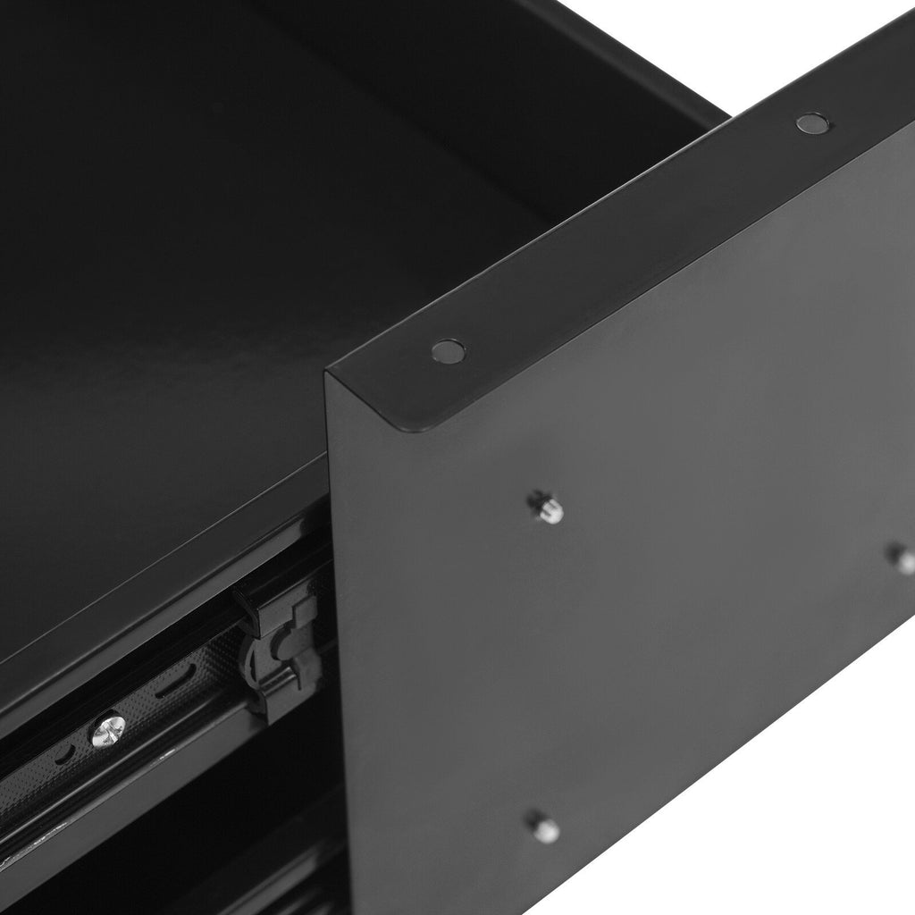 Under Desk Sliding Drawer Organizer, Black Steel Pull-Out Storage Tray F149