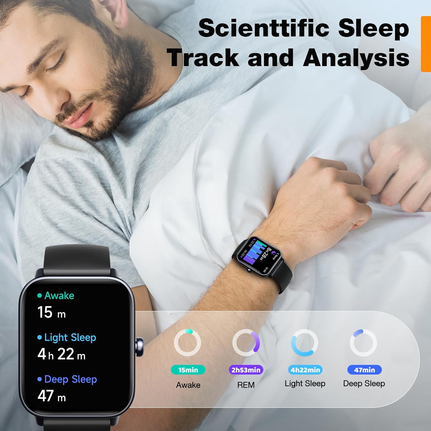 Smart Watch with 1.8" Touchscreen, Fitness Tracker, Heart Rate & Blood Oxygen Monitor M787497