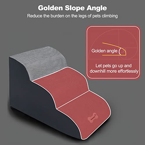 Pet Stairs, Washable Removable Cover, 2 Tiers, Black D80841