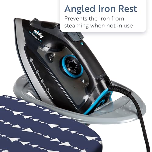 Freestanding Full Size Ironing Board with Iron Rest, 43 x 14 Inch Surface W850635