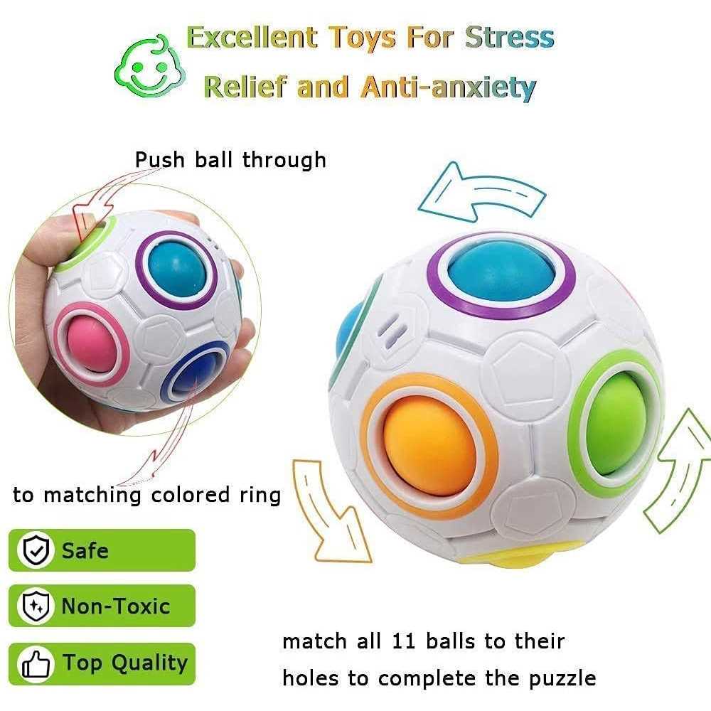 Sensory Fidget Toys Set 7 Pack Stress Relief Anti-Anxiety Tools Bundle with Fidget Pad T207